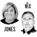 Illustration featuring Joyce Jones on left and Rusty Nix on right.